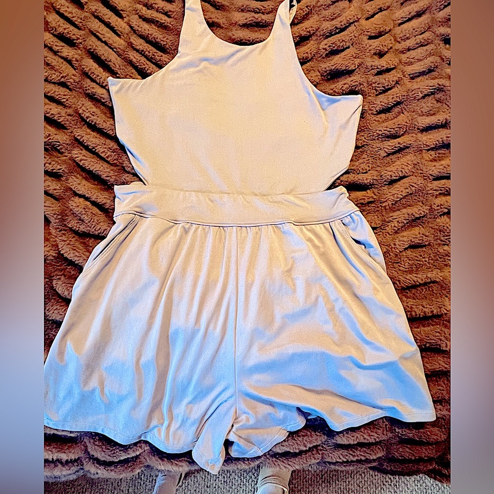 BNWOT. Never worn. Abercrombie Kids Baby blue halter top romper. Size 17-18
